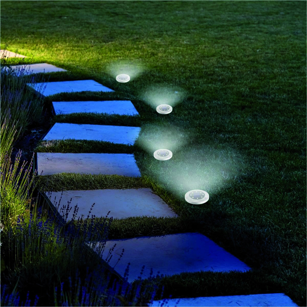 Suprema LUCE SOLARE SEGNAPASSO CON SENSORE CREPUSCOLARE 4 PZ, 8 led x 0,2 watt, 10 lumen