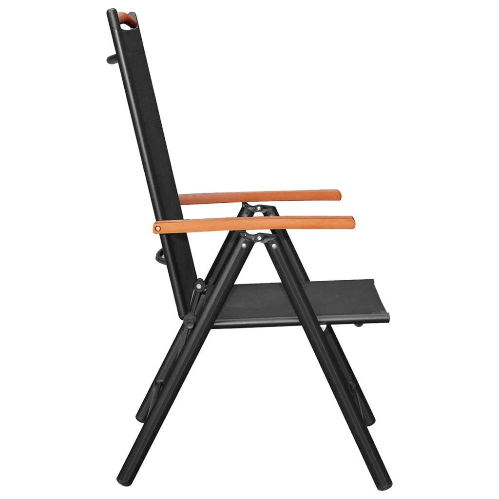 Set da Pranzo da Giardino 5 pz in Alluminio Nero 3070628