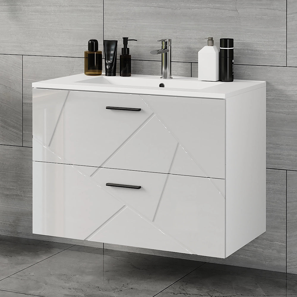 Vicco Set di mobili da bagno Bianco/bianco lucido 2 parti