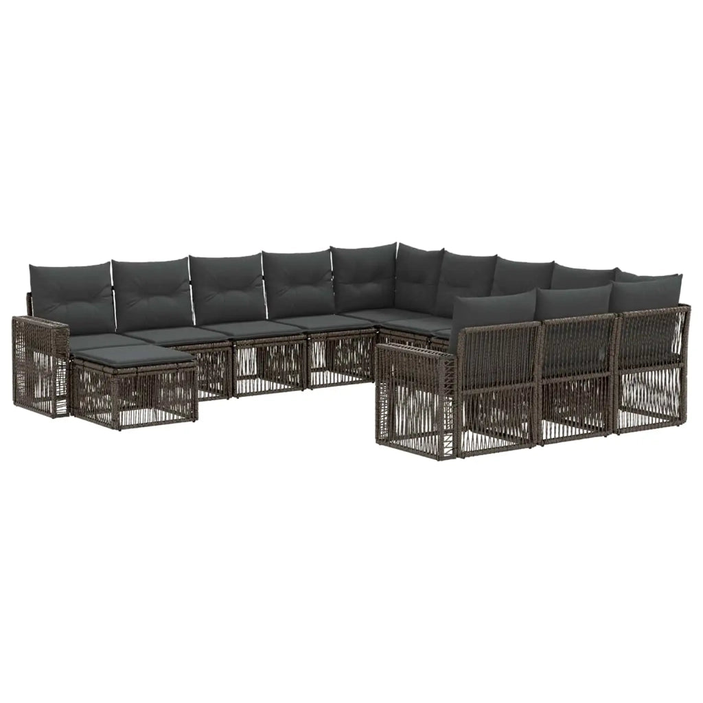 Set Divano da Giardino 12 pz Grigio e Grigio Scuro polyrattan 3435329