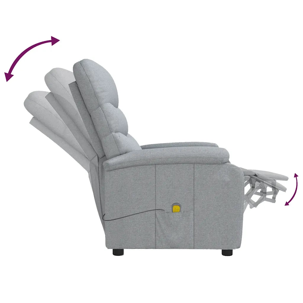 Poltrona Massaggiante in Tessuto Grigio Chiaro 321226