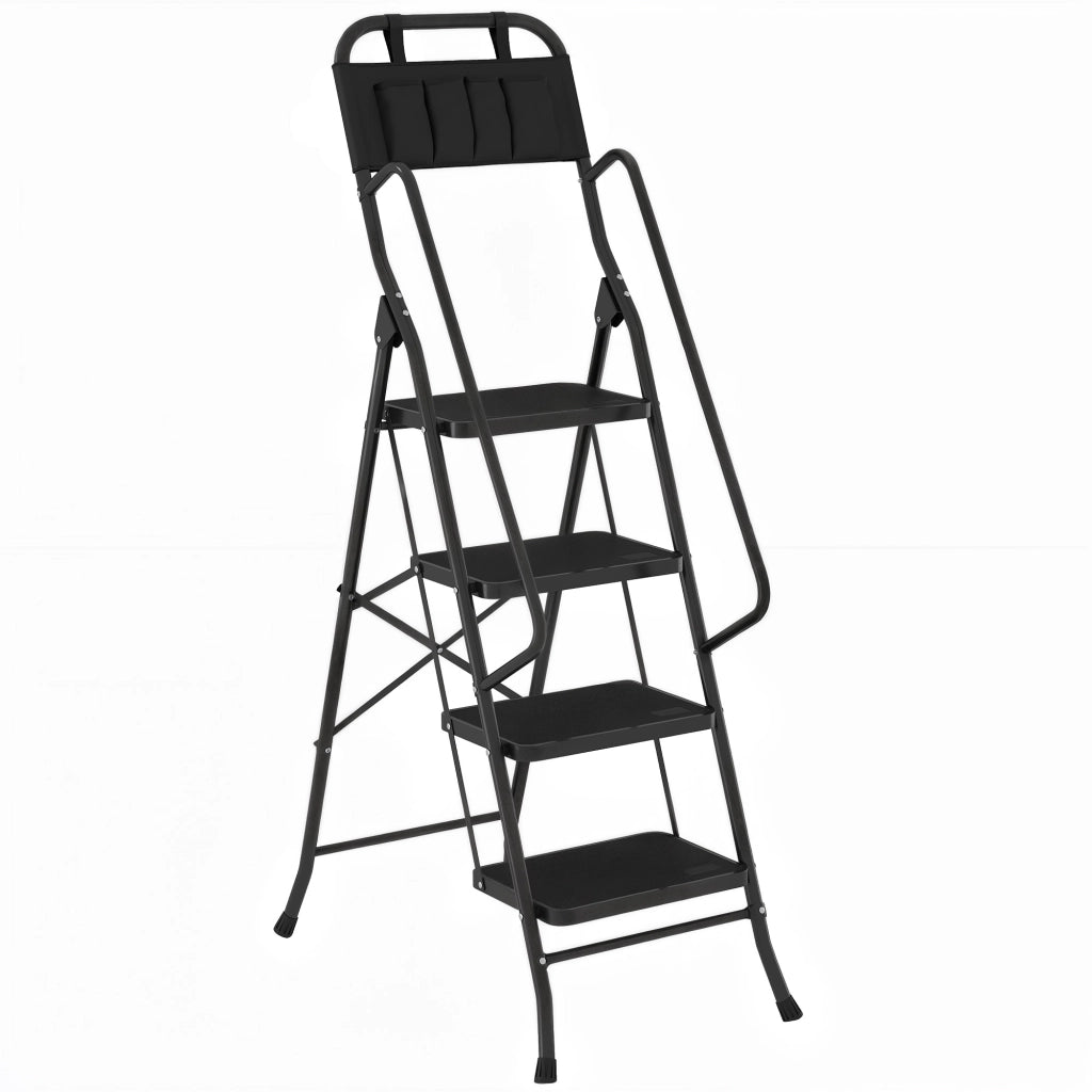 Scala a Libretto 4 Gradini con Borsa Attrezzi ¨C Minimal ¨C Nero