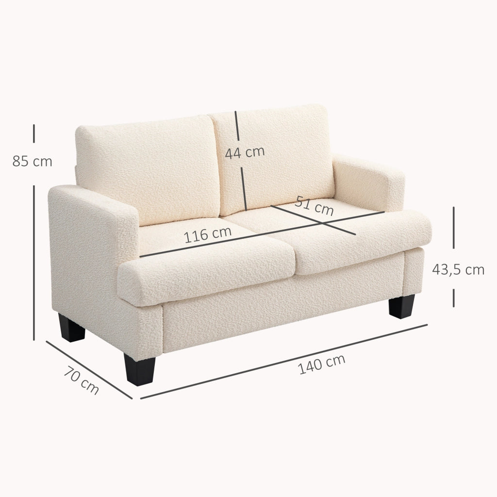 Divano 2 posti con cuscini amovibili ¨C zephmum ¨C beige 120 cm