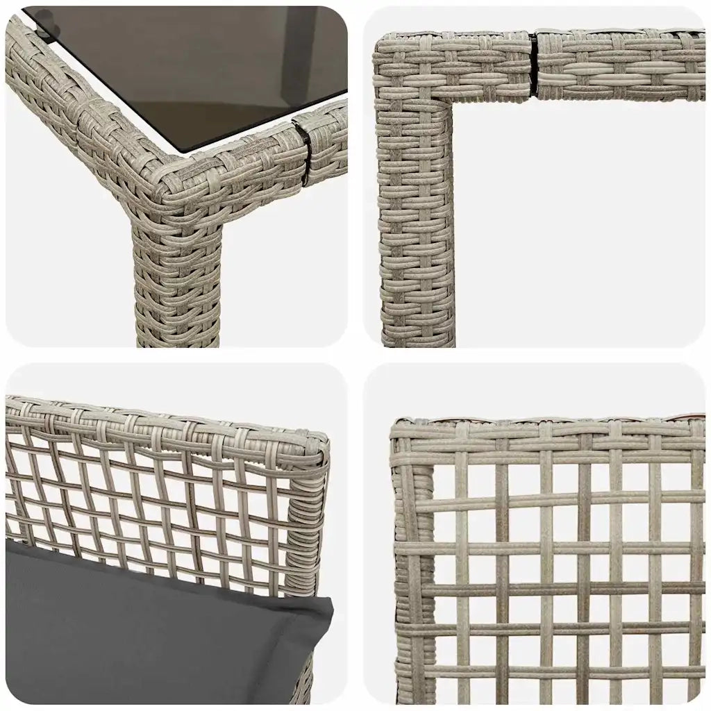 Set da Pranzo per Giardino 5 pcs Grigio chiaro polyrattan 3334897