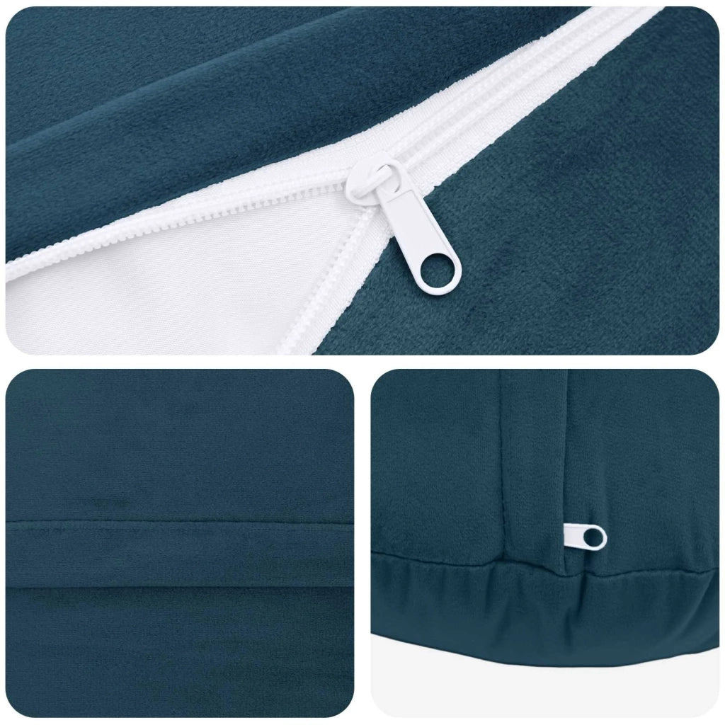 Federa 6 pcs HEERLEN Blu Ø 60 cm Velluto 922858