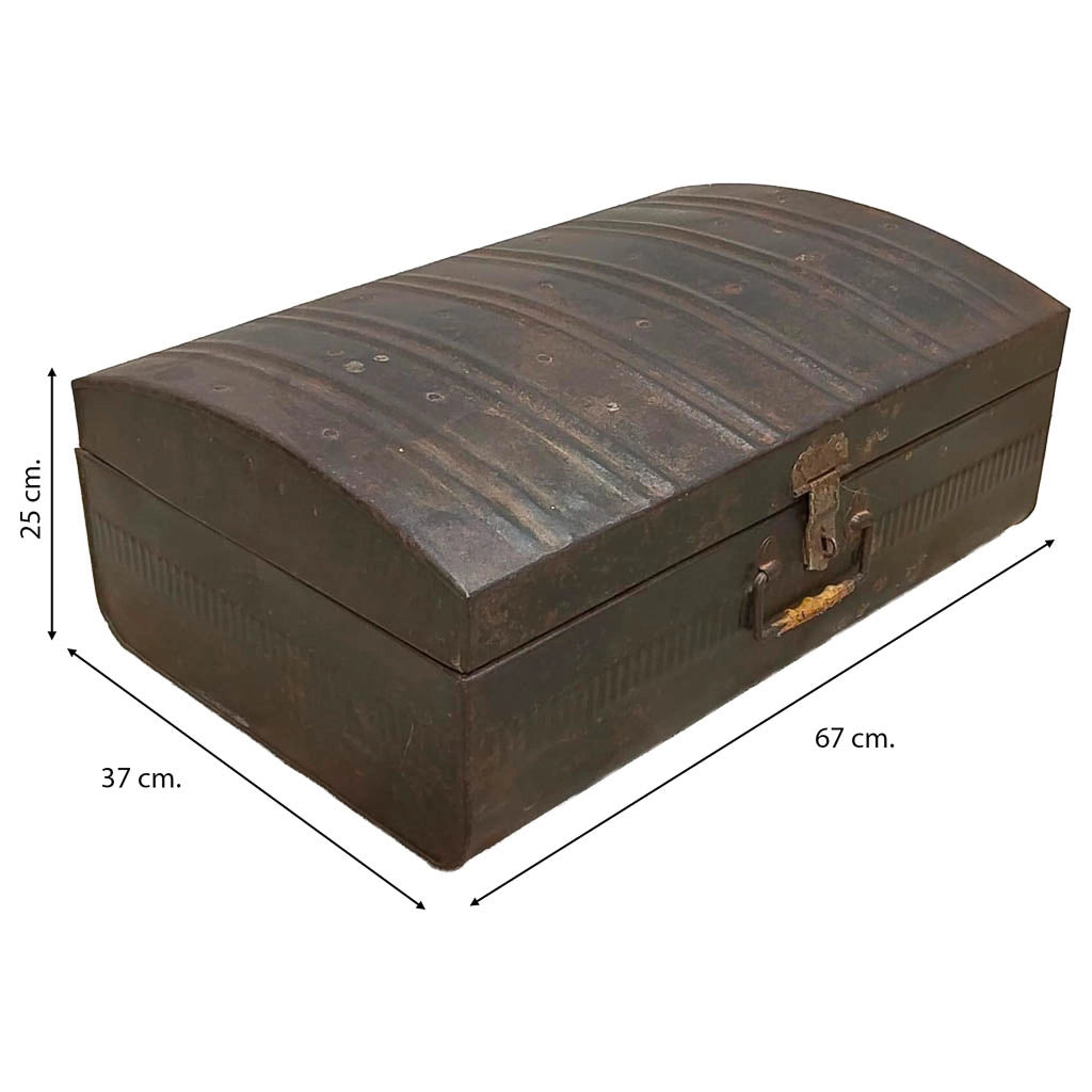 Valigia artigianale in metallo, 67x37x25h cm
