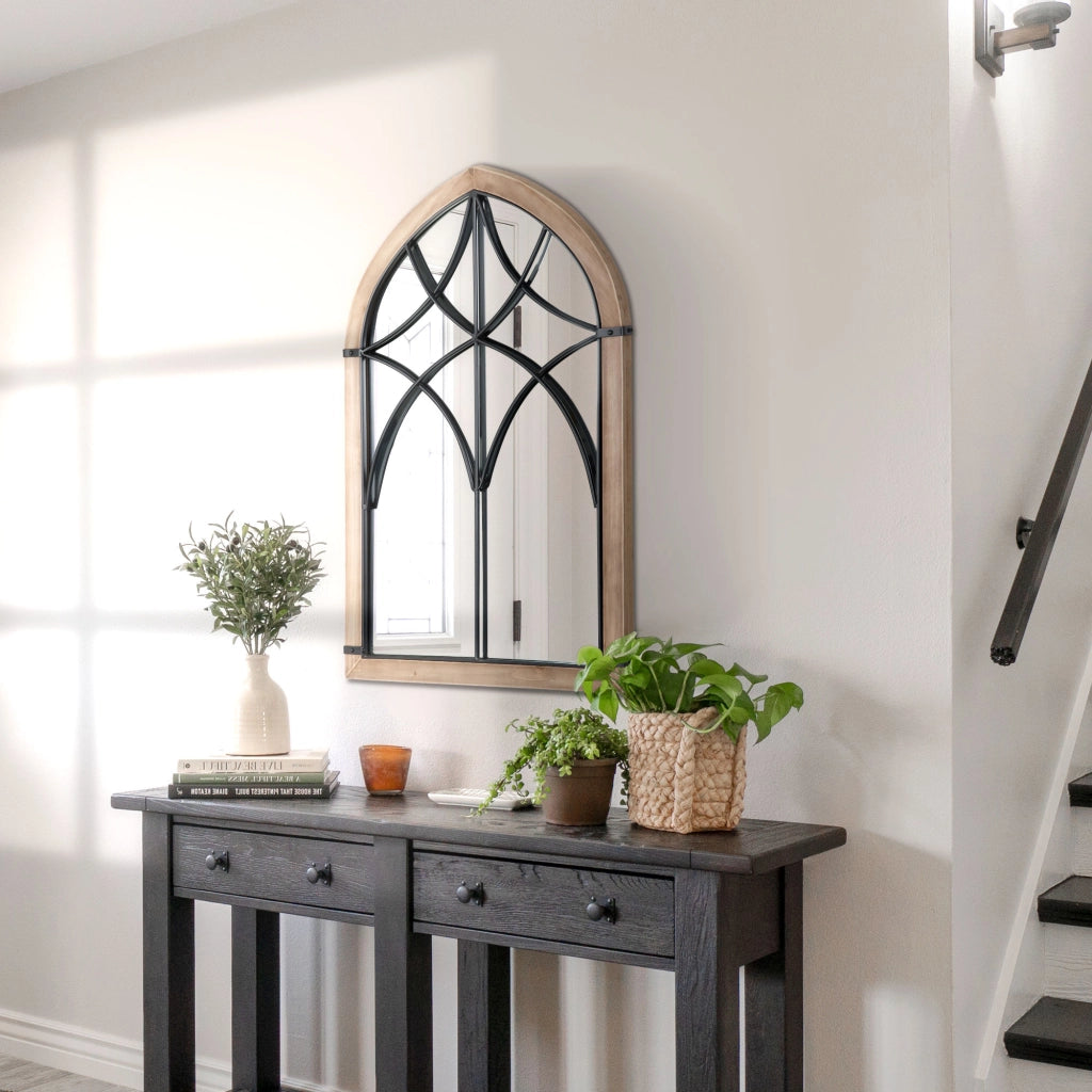 Specchio da Parete in Legno ¨C Minimal ¨C Marrone 93x60 cm