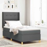 Letto a molle con materasso Grigio scuro 80 x 200 cm Tessuto
