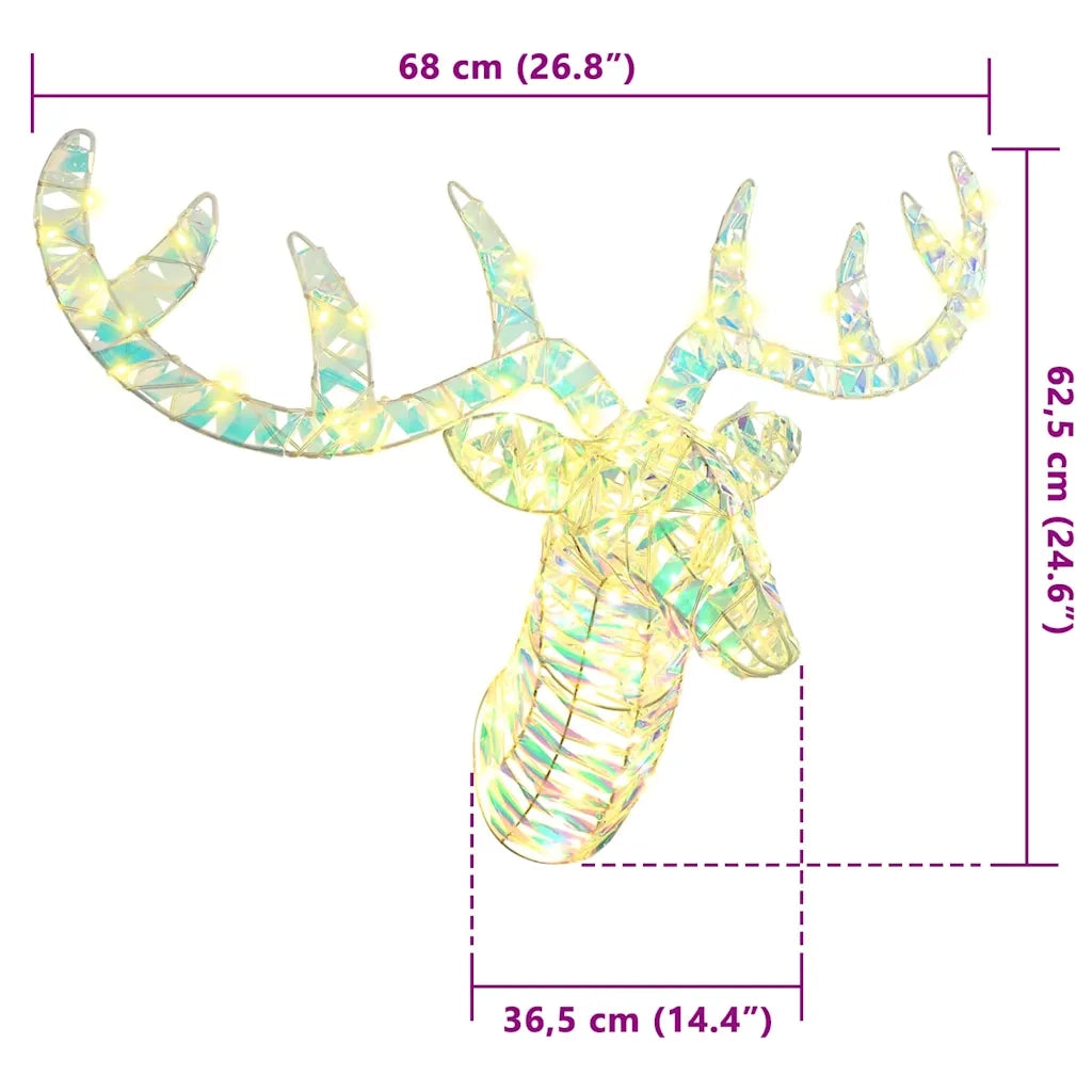 Slitta trainata da renna Bianco caldo 68 x 36,5 x 62,5 cm PET 42019065