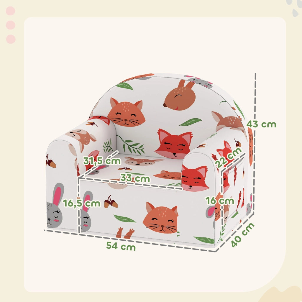 Poltrona per Bambini ¨C zephmum ¨C Bianco 54x40x43 cm