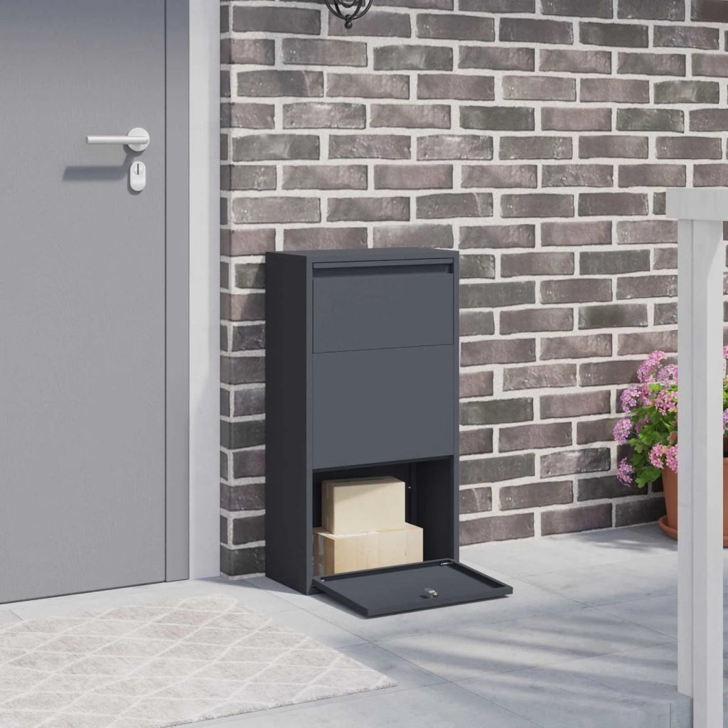 Cassetta per pacchi con porta Antracite 44 x 22 x 82 cm Acciaio 874921