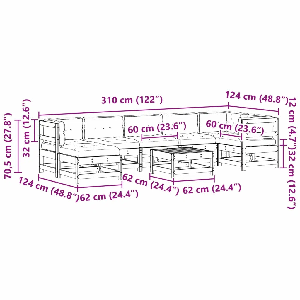 Set Lounge da Giardino 8 pcs Marrone Cerato 3418094