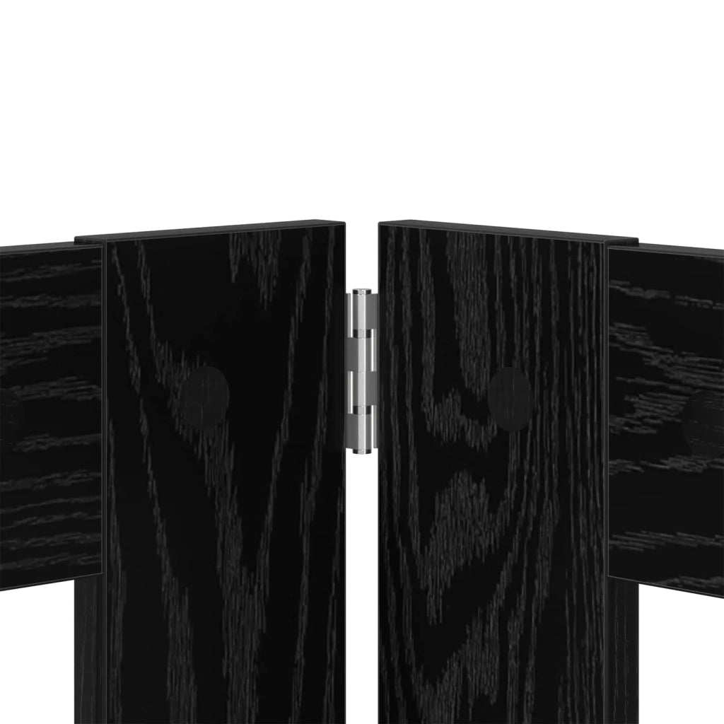 Cancello per cani pieghevole con supporti 4 pz Rovere Nero 892097