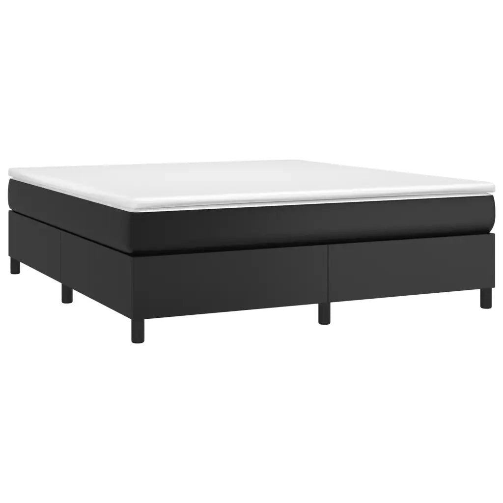 Struttura Letto a Rete a Molle Nero 160x200 cm in Similpelle