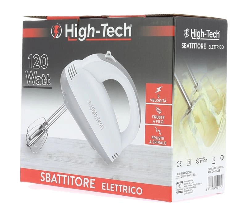 HIGH-TECH SBATTITORE ELETTRICO FRESTE A FILO/SPIRALE 5 VELOCITÀ 120W