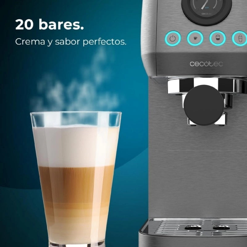 CECOTEC 01985 - Macchina da caffè semiautomatica Power Espresso 20 Steel Pro Latte