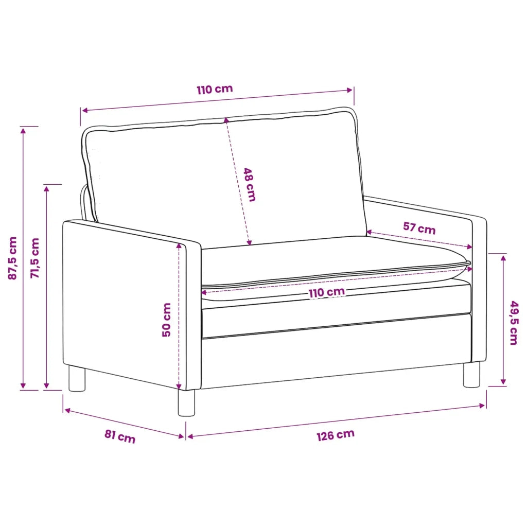 Set di divani 2 pcs Blu navy Poliestere 3417056