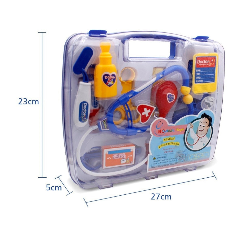 Trade Shop - Set Valigia Dottore Giocattolo Con Accessori Forbici Stetoscopio Valigetta -