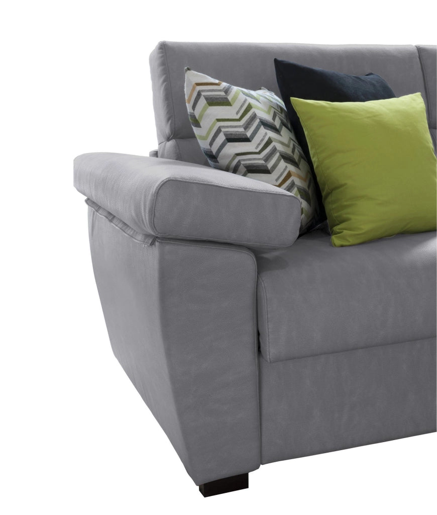 Trino, Divano Letto 3 Posti Sfoderabile Made in Italy, 225x95 cm Grigio