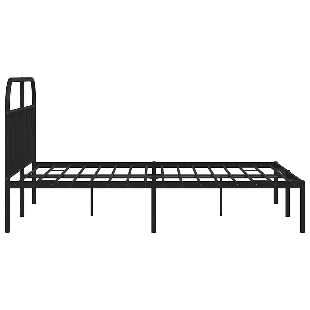 Letto matrimoniale | Letto per adulti | Giroletto con Testiera in Metallo Nero 183x213 cm