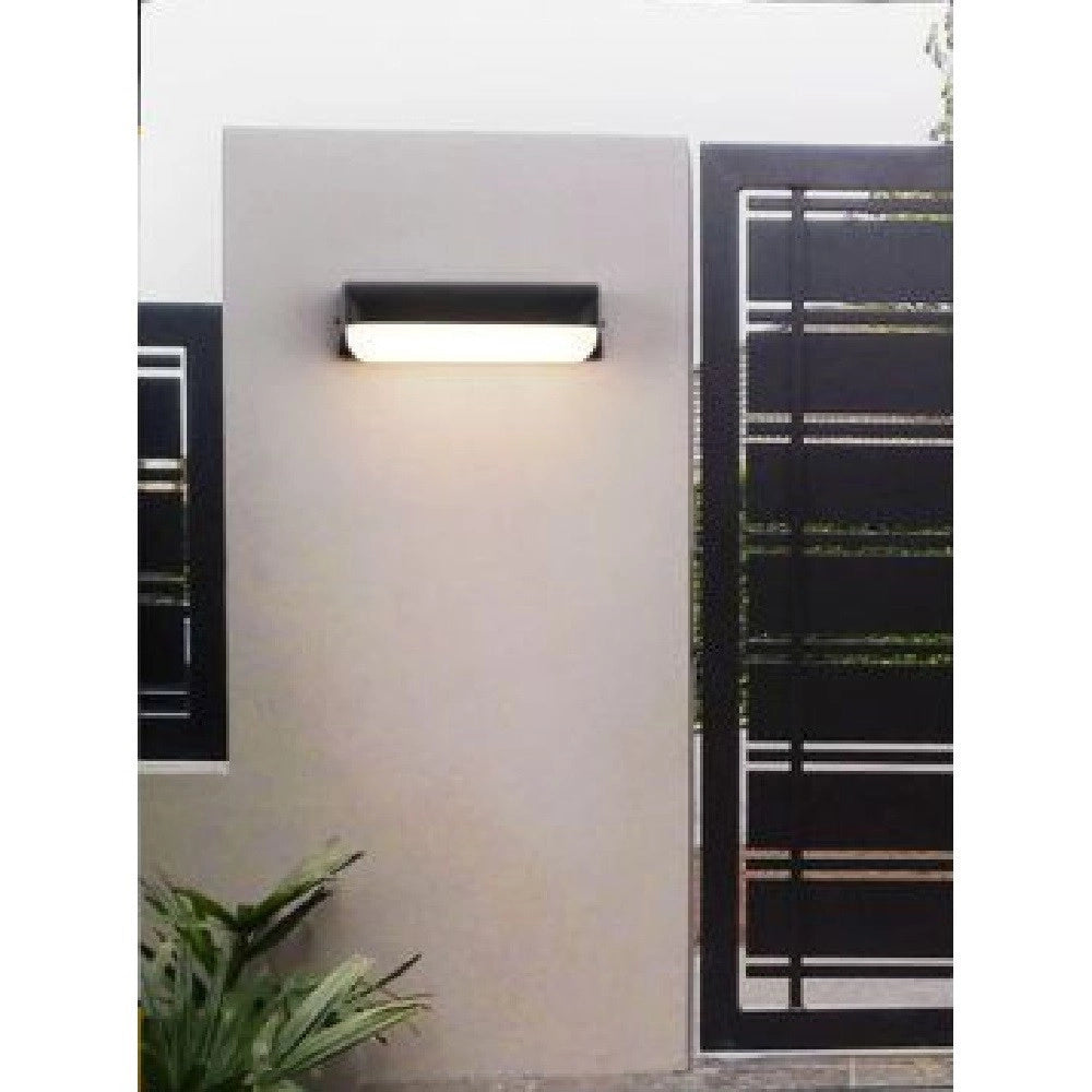 Trade Shop - Applique Nero Da Esterno 12 Watt Luce Calda Fredda Naturale Es63 -