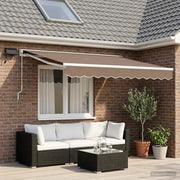 Cornice per Tenda Manuale con LED Tortora 3,5 x 2,5 m 3426002