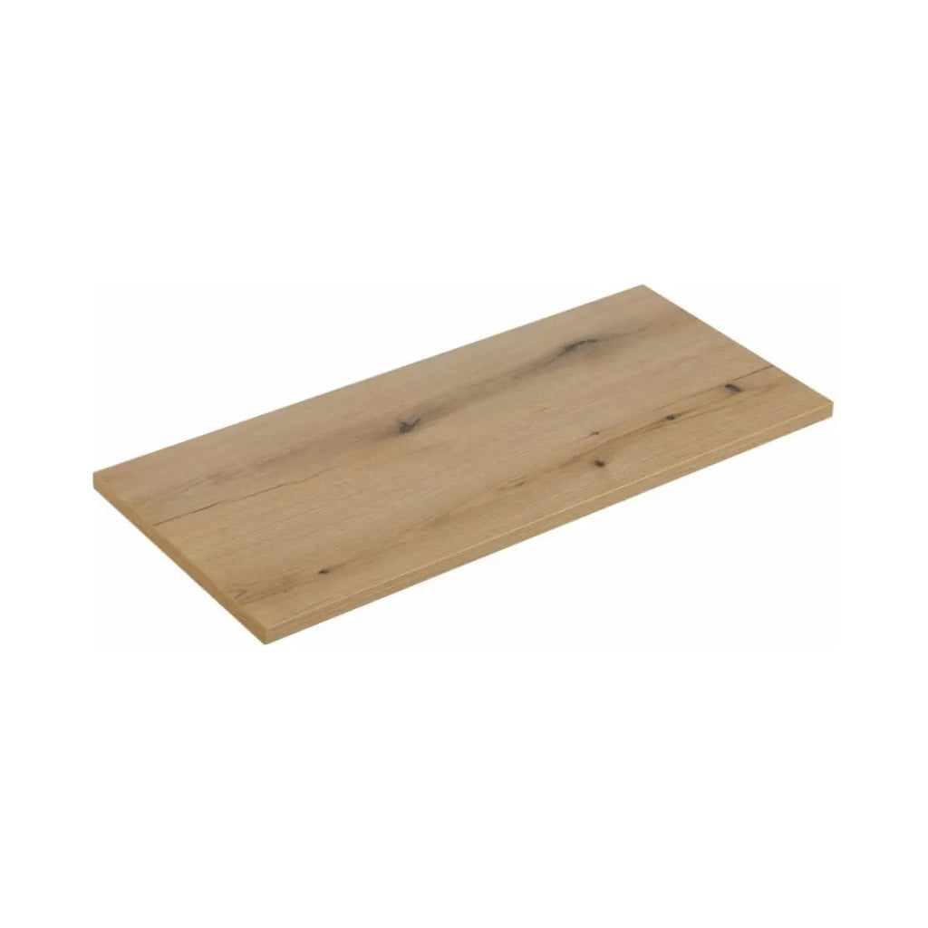 Insieme ELVINA 80cm: mobile sottolavabo con cassetti in verde salvia grigio + piano per lavabo effetto legno scuro