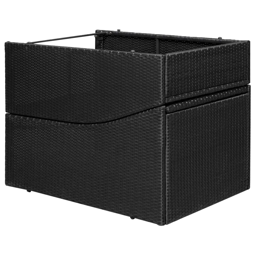 Lettino con Cuscino in Polyrattan Nero 44134