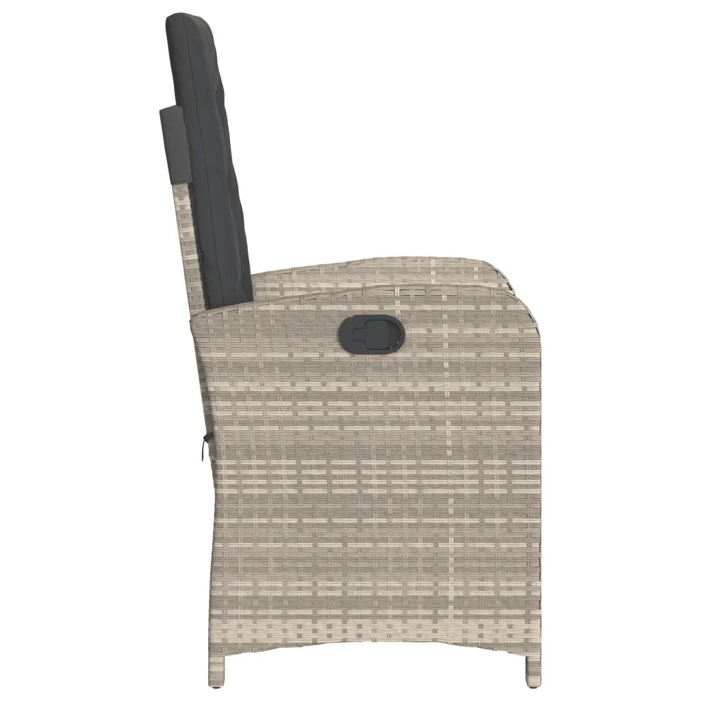 Set da Bistrò 3 pz con Cuscini Grigio Chiaro in Polyrattan 365182