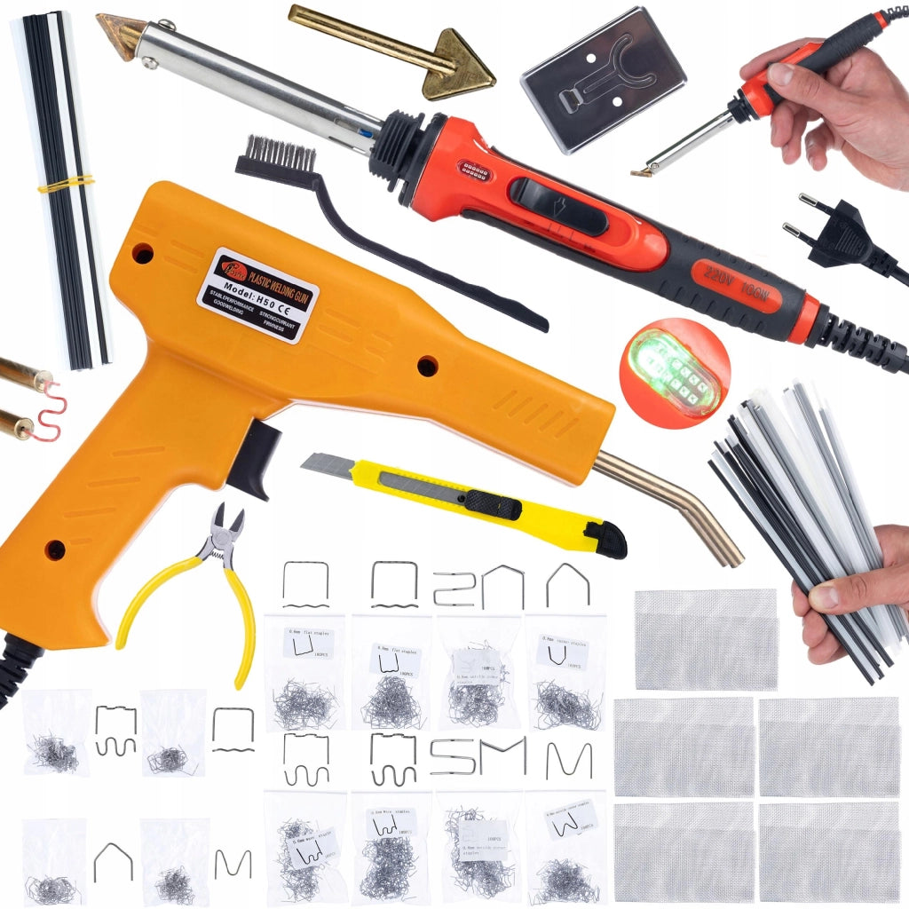 Saldatore per Plastica Rosfix Red Odysseya 100W – Set Completo con Graffettatrice e 800 Graffette