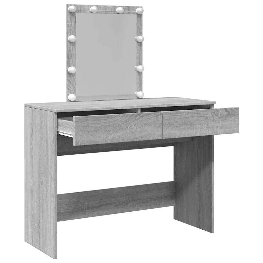 Toeletta con LED Grigio Sonoma 100x40x130 cm 848197