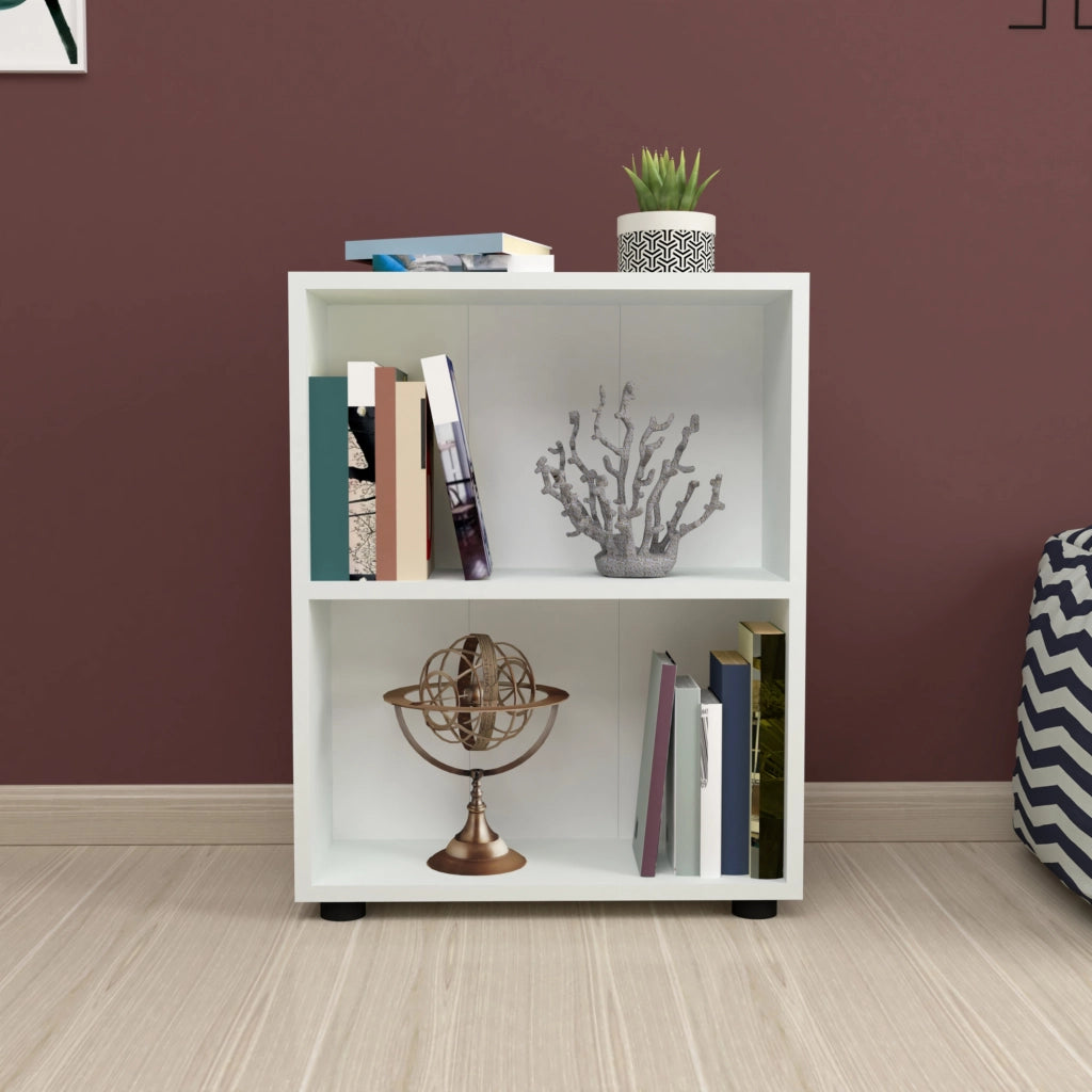 Libreria 'Vara' Altezza: 72 cm Scaffale a Terra con 2 Scomparti Aperti - Bianco [en.casa]