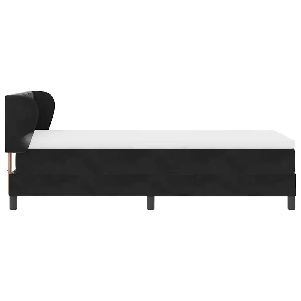 Letto a molle con testiera Nero 90 x 190 cm Velluto 3340420