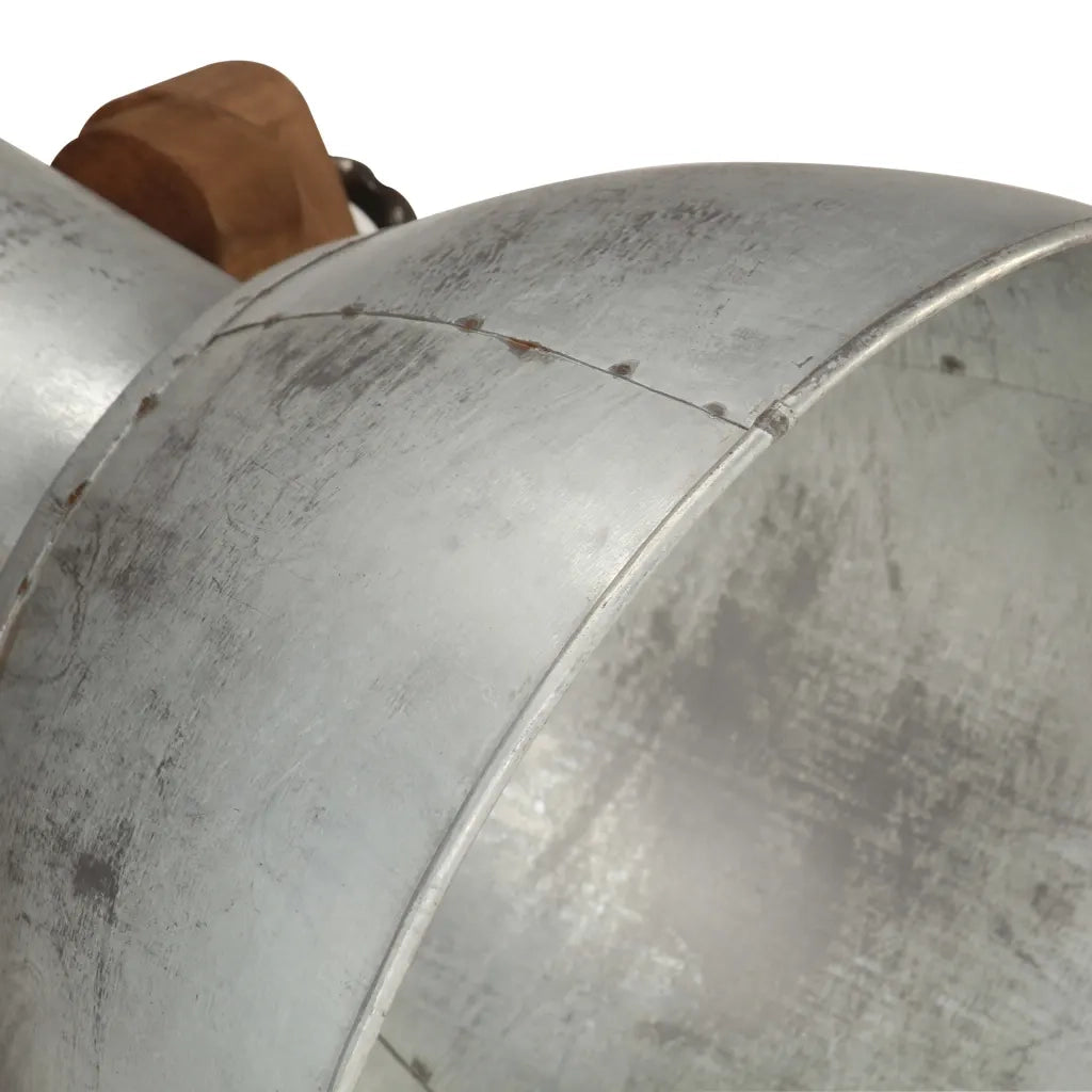 Lampada da Pavimento Argento E27 in Legno Massello di Mango 320587