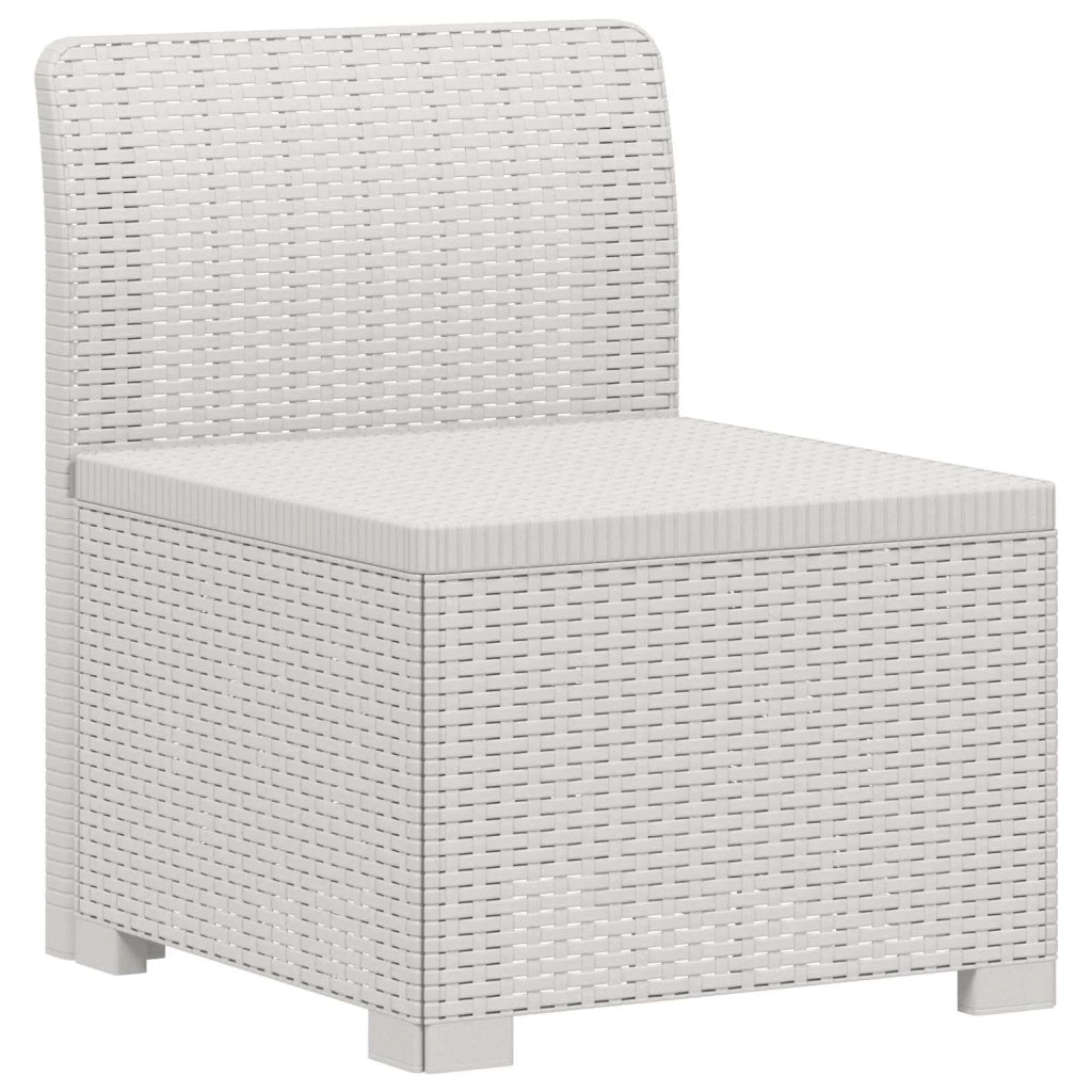 Divano da esterno-Divano da Giardino 4 posti aspetto rattan PP Bianco