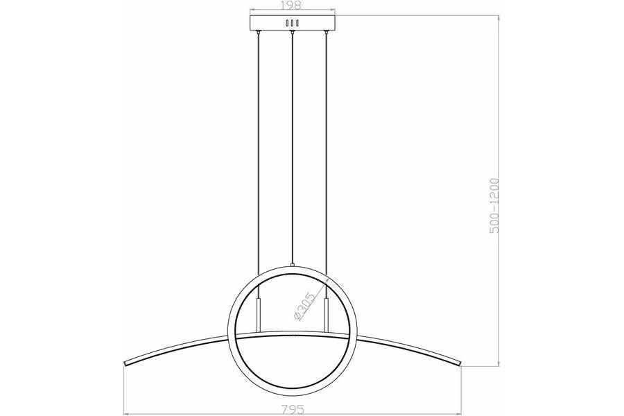 Lampada a sospensione Reality Evora nera LED 32W 80cm