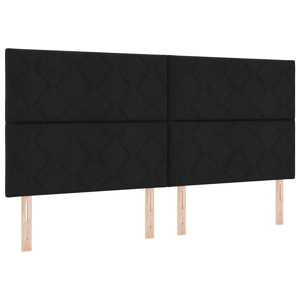 Struttura del letto con testiera Nero 200 x 200 cm Tessuto 3344832
