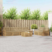 Set di divani da esterno 7 pz Bianco e Beige Poliestere 3390078