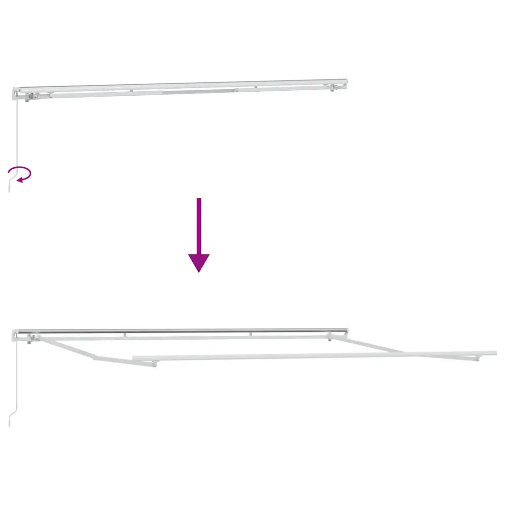 Tenda da Sole | Tenda parasole Retrattile Manuale Antracite e Bianco 400x300 cm