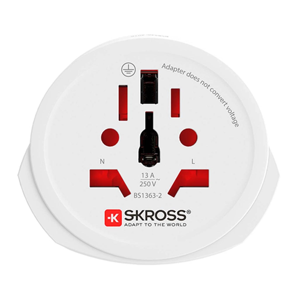 Adattatore da Viaggio Mondiale a Europeo 16A Tipo E/F 4000W Bianco Skross