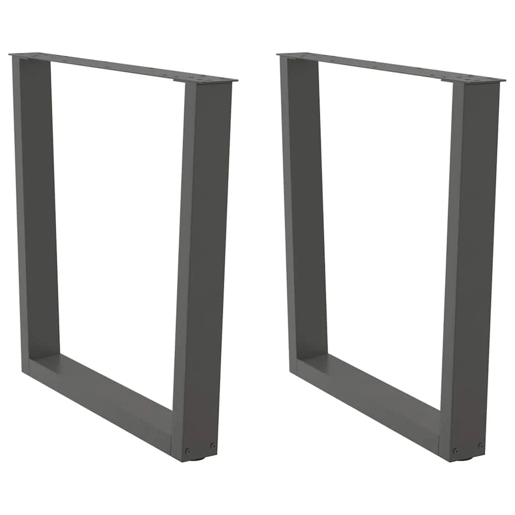 Set di 2 gambe regolabili per tavolo da pranzo a forma di V 80 x 72-73,3 cm in acciaio antracite 02_0056936