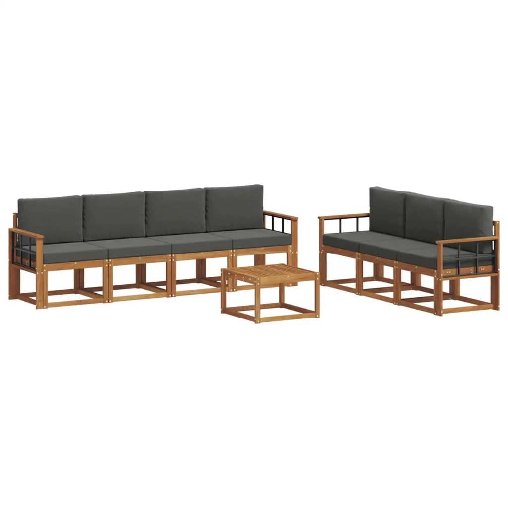 Set di divani da esterno con cuscino 8 pcs Naturale e Antracite 3366125