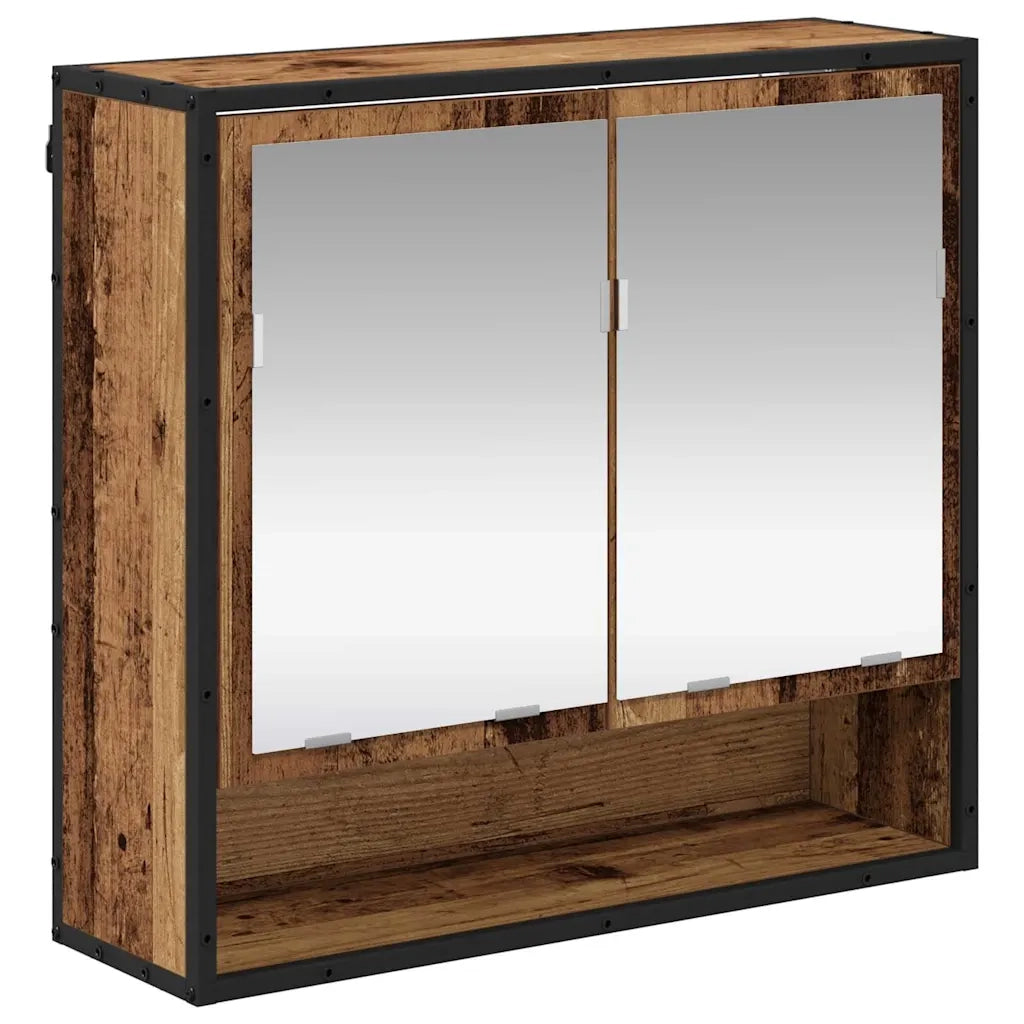 Set di mobili per il bagno con lo scaffale 3 pcs Legno vecchio