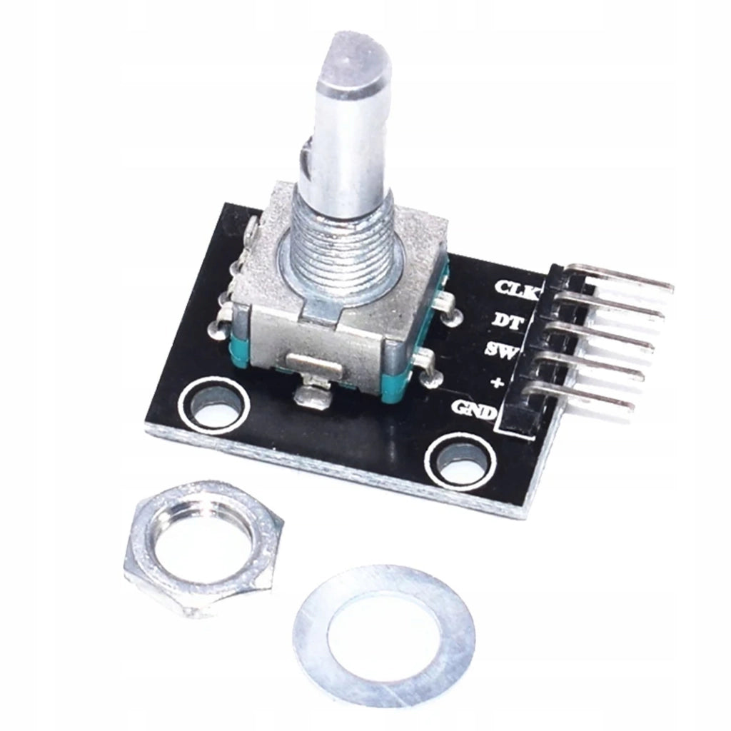 Modulo Encoder Rotativo con Pulsante – Rotazione 360°, 20 Impulsi | Raster 2,54 mm