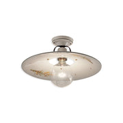 Plafoniera Classica Bologna Metallo E Ceramica Nero Sfumato Rame 40Cm 1 Luce E27