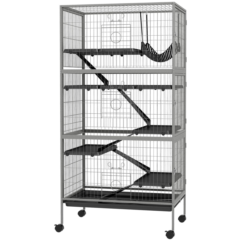 Gabbia per Conigli Multilivello ¨C Xylo ¨C Acciaio e PP 80x52x159cm