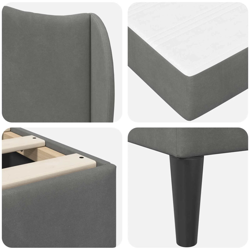 Struttura del letto Grigio Scuro 90 x 190 cm Velluto 3415367