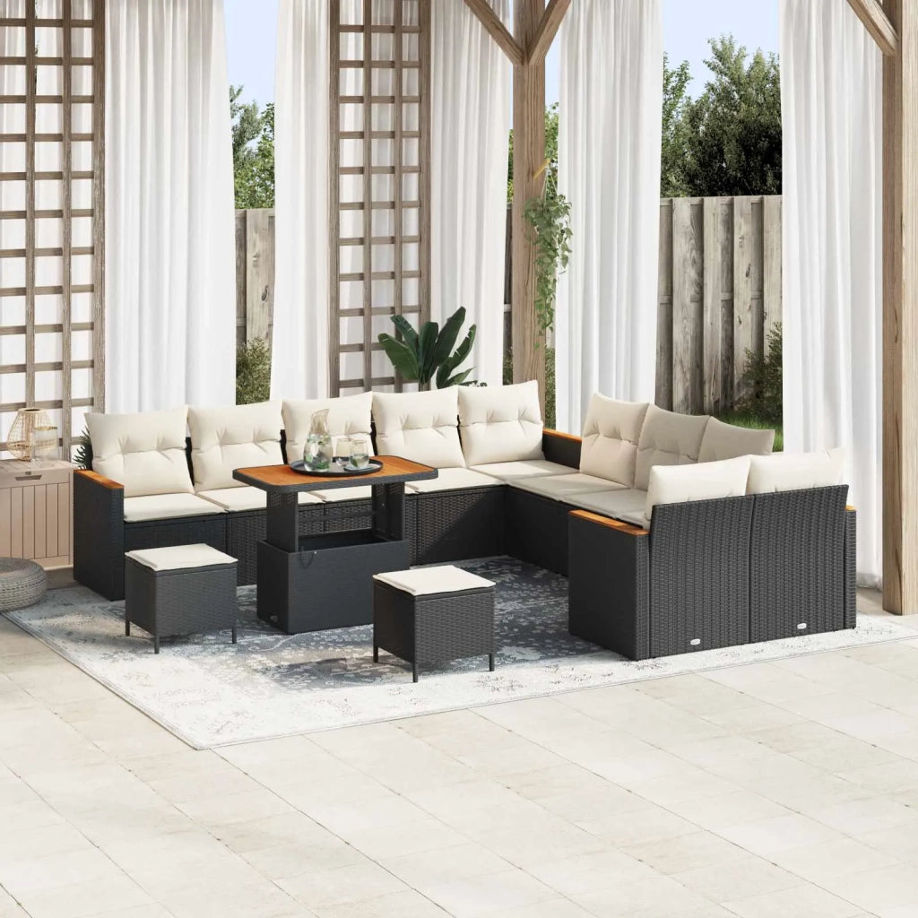 Set Divano da Giardino 13 pcs Nero polyrattan 3362975