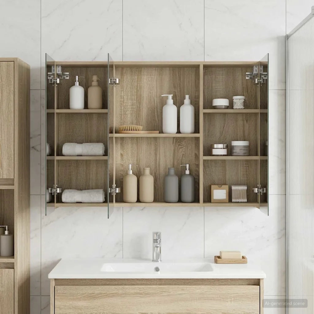 Mobiletto per specchio da bagno con lo scaffale Rovere Sonoma 889121