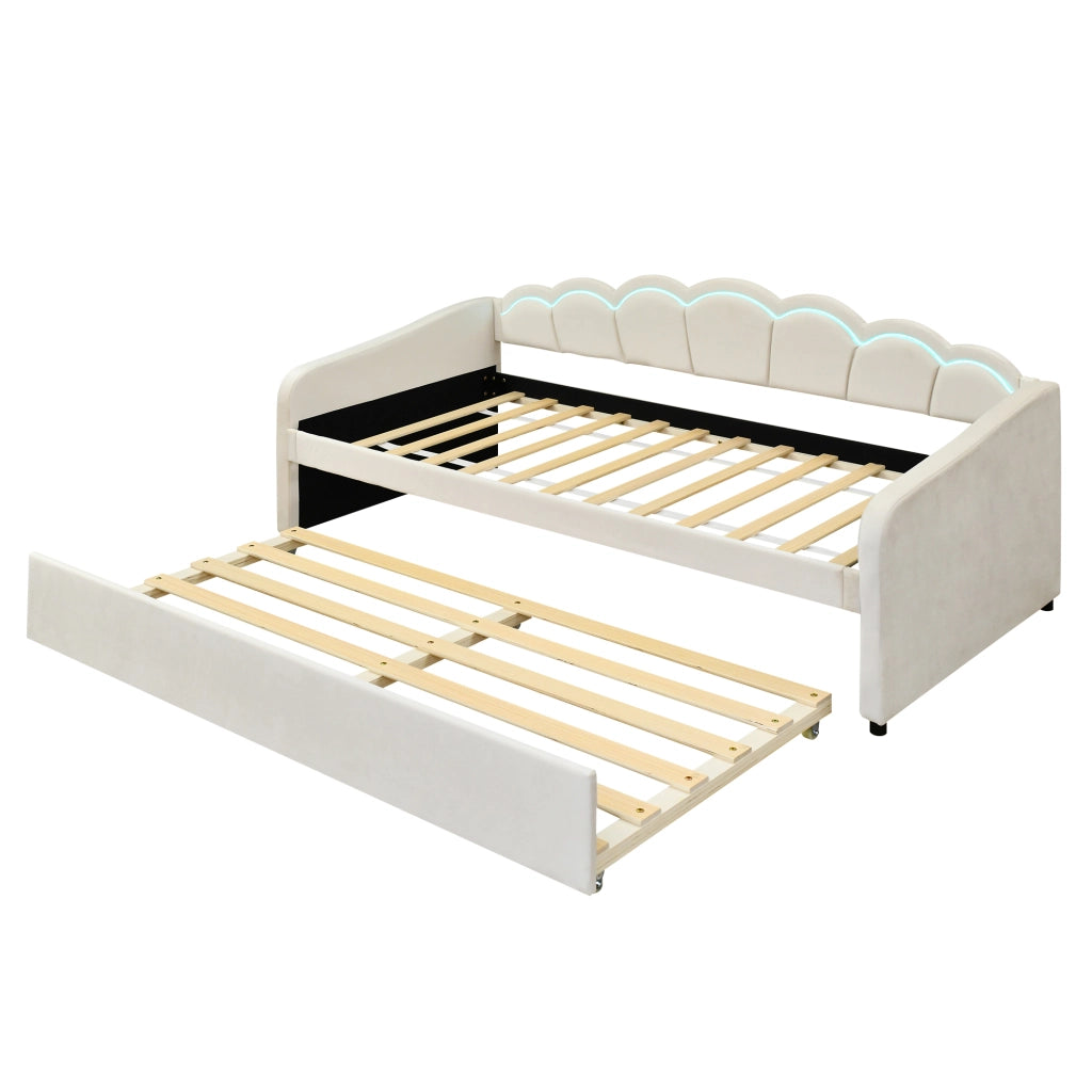 Tagesbett con letto estraibile velluto 90x200 cm